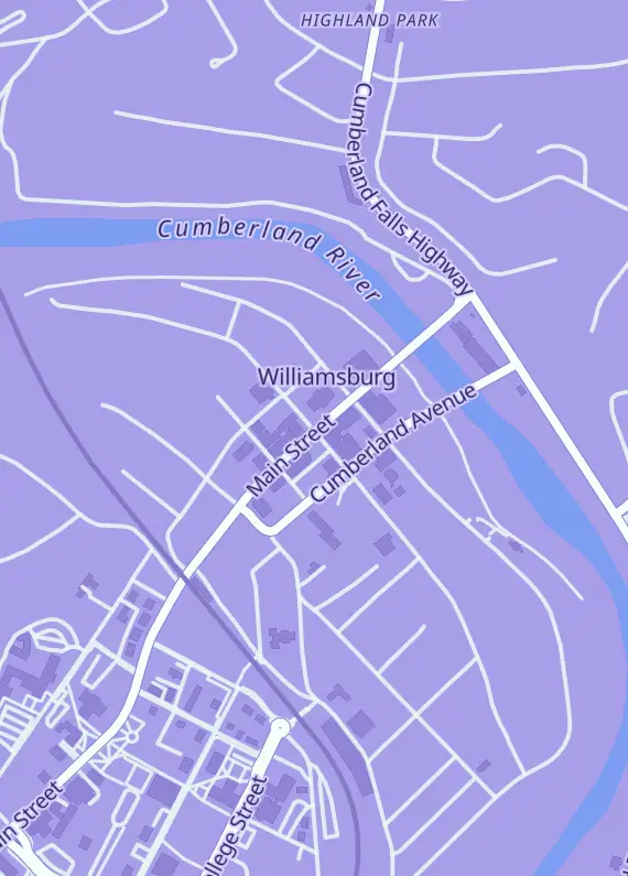Street map around Gideon Games Llc, 106 S 3rd St, Williamsburg, KY
