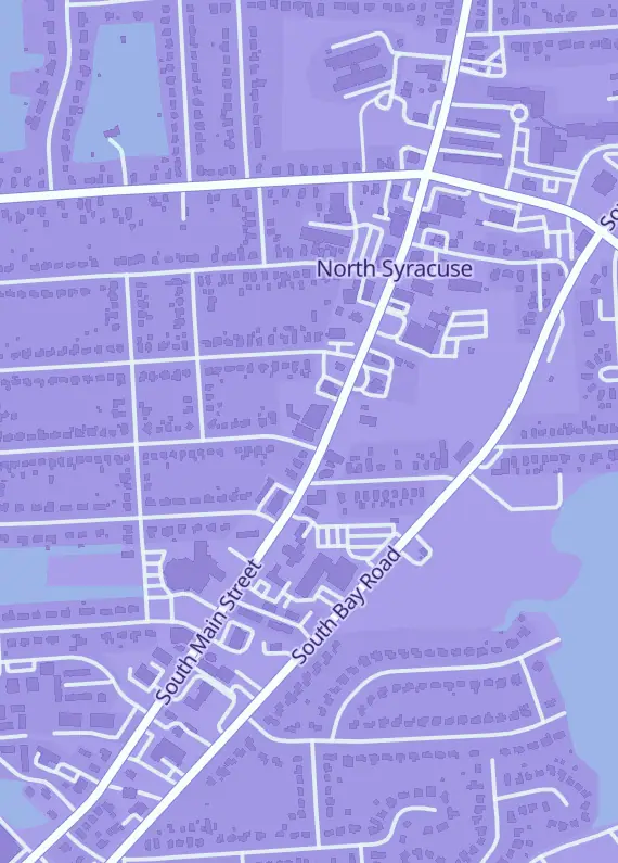 Street map around Gizmo's Videogames and Wrestling, 312 S Main St, North Syracuse, NY