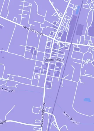 Street map around Glorious Games & Goods, Shepherdsville