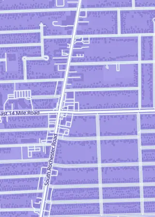Street map around GOB Retail, Clawson