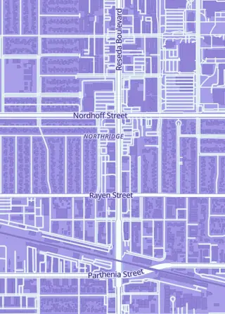 Street map around Golden Apple Comics, Northridge