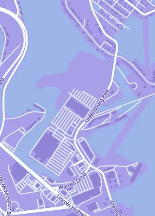Street map around GoldenFishGames, North Versailles