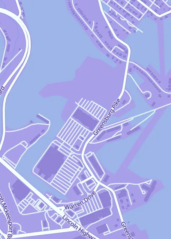 Street map around GoldenFishGames, 200 Loews Dr Unit 458, North Versailles, PA