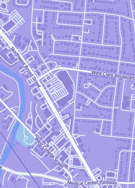 Street map around Grand Slam Collectibles, 1226 NW Broad St, Murfreesboro, TN
