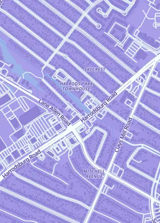 Street map around Grandad's Cards, Lexington