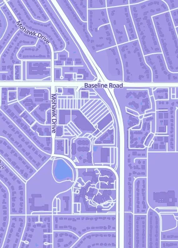 Street map around Grandmaster Games, 4800 Baseline Rd Ste C103, Boulder, CO