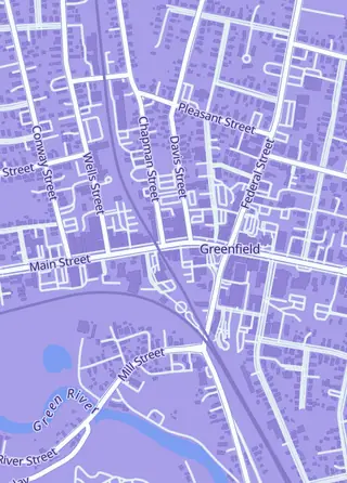 Street map around Greenfield Games, Greenfield
