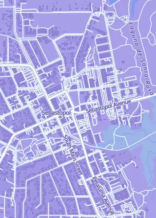 Street map around Gryphon's Nest, Sebastopol