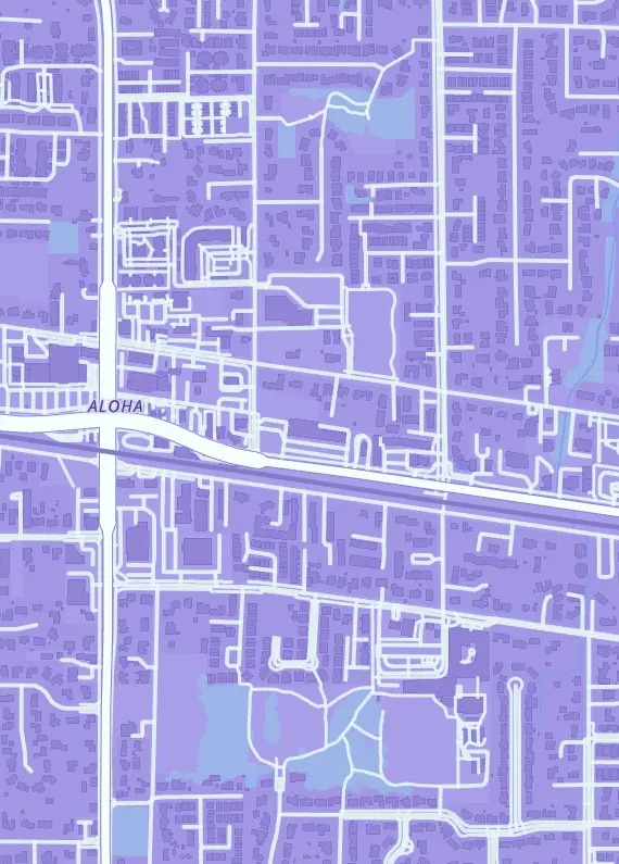 Street map around Guardian Games Aloha, 18105 SW Tualatin Valley Hwy, Beaverton, OR