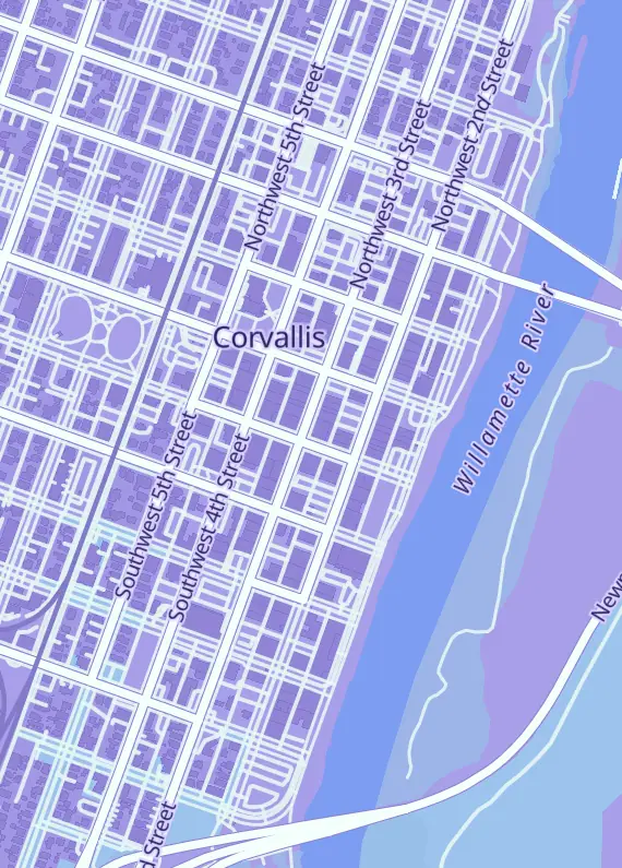 Street map around Guardian Games, 259 SW Madison Ave, Corvallis, OR