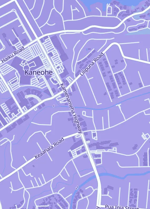 Street map around Happy Sea Hawaii, 45-1117 Kamehameha Hwy, Kaneohe, HI