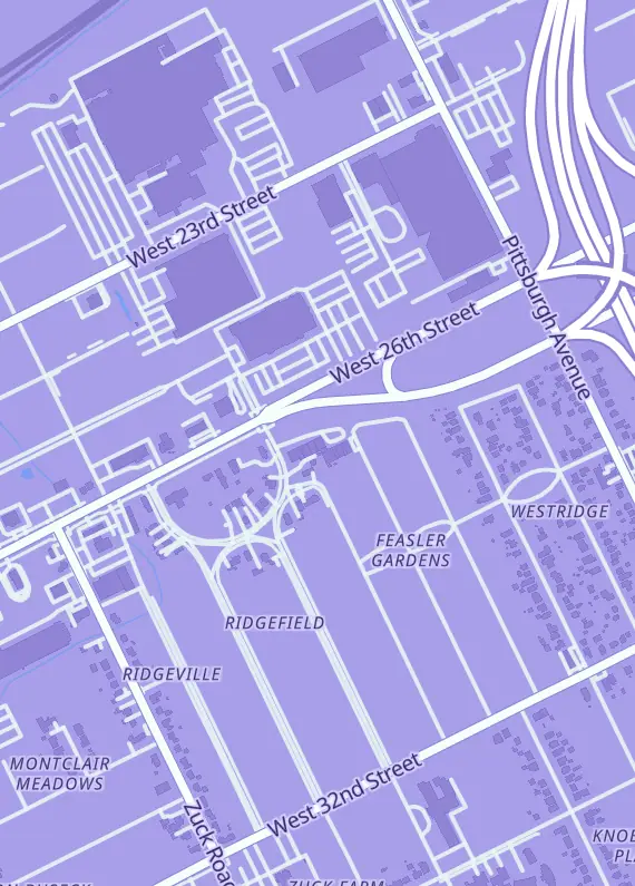 Street map around HDLegacy Card Shop, 2421 W 26th St, Erie, PA
