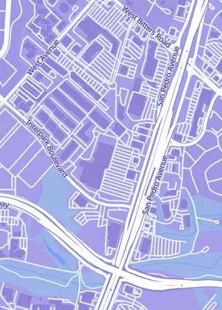 Street map around Heroes & Fantasies, San Antonio