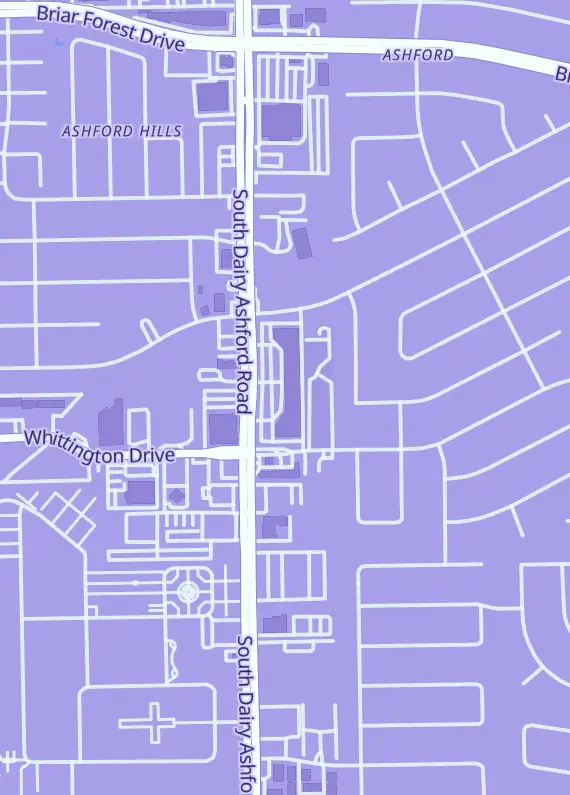 Street map around Heroes Collectables, 1801 S Dairy Ashford Rd #120, Houston, TX