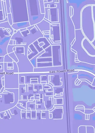 Street map around Hexir, Lewis Center