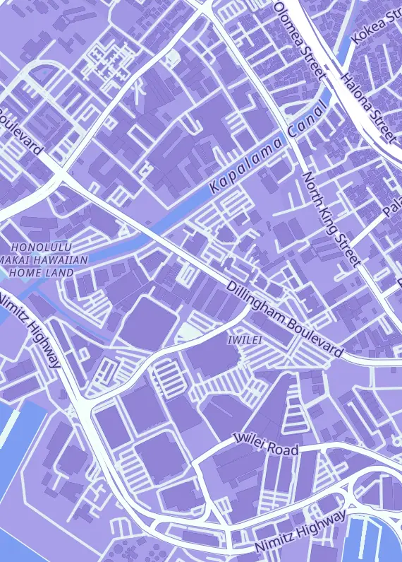 Street map around Hicollector, 1001 Dillingham Blvd, Honolulu, HI
