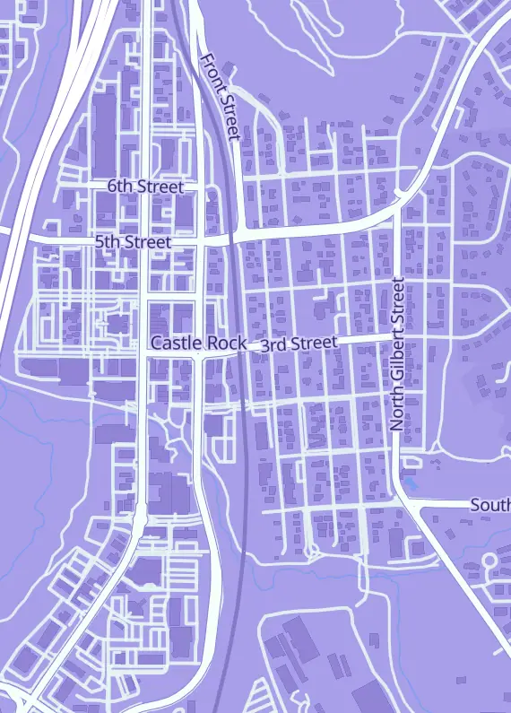 Street map around Hidden Gemz, 224 Front St, Castle Rock, CO
