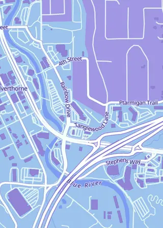 Street map around Hidden Table Games, Silverthorne