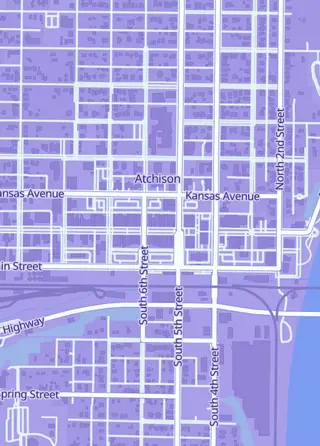 Street map around HobbeCharge Cards and Games, Atchison