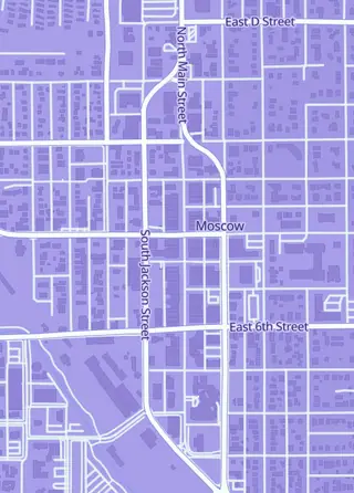 Street map around Hodgins Drug and Hobby, Moscow