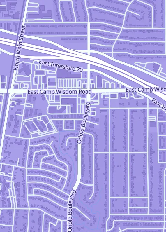Street map around Holodex Games, 663 Oriole Blvd, Duncanville, TX