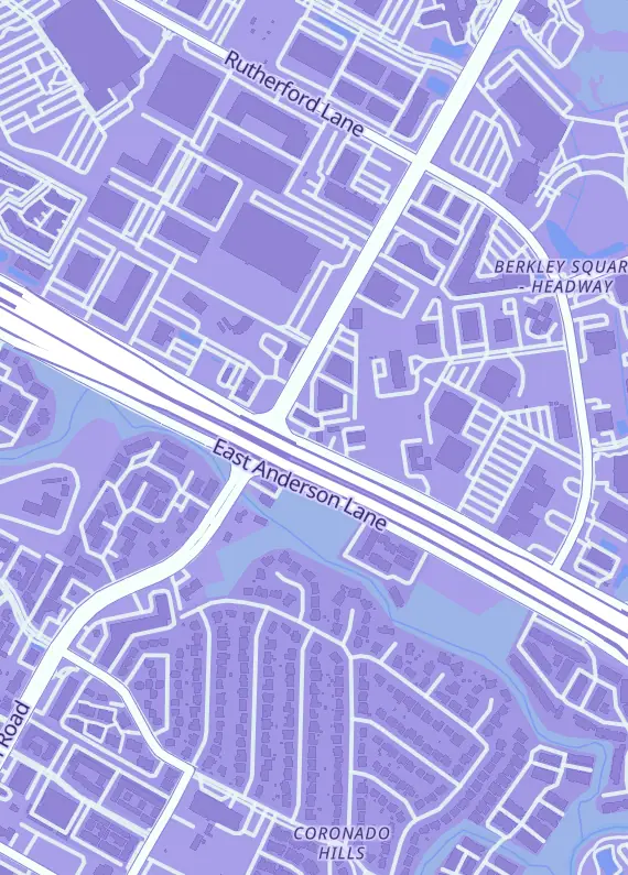Street map around Home Town Cards & Collectibles, 1514 Ed Bluestein Blvd, Austin, TX