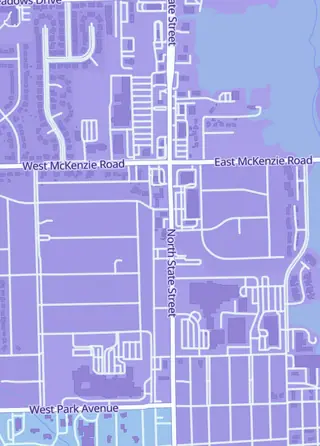 Street map around Hometown Comics & Games, Greenfield