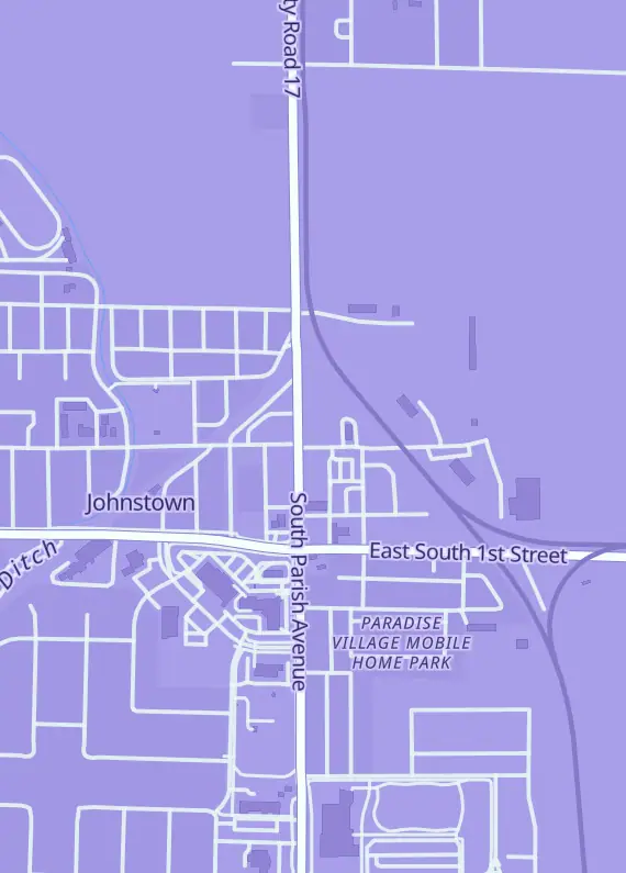 Street map around Hometown Sports Heroes, 1 N Parish Ave, Johnstown, CO