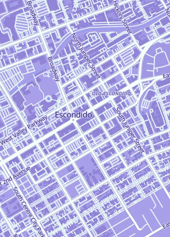 Street map around Honey Hole Collectibles, 129 E Grand Ave, Escondido, CA