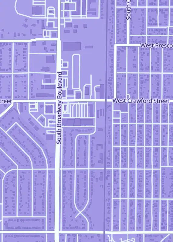 Street map around Hoover House, 1123 W Crawford St, Salina, KS