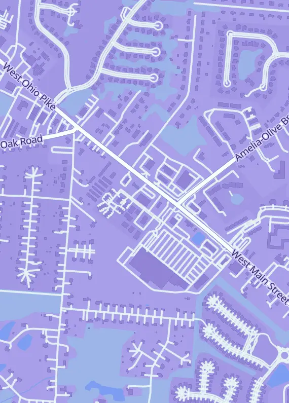 Street map around House of M, 1369 W Ohio Pike, Amelia, OH