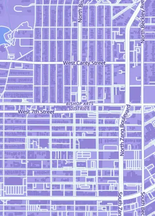 Street map around House Rules Games, Dallas