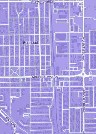 Street map around I Know a Guy Comics, Berthoud
