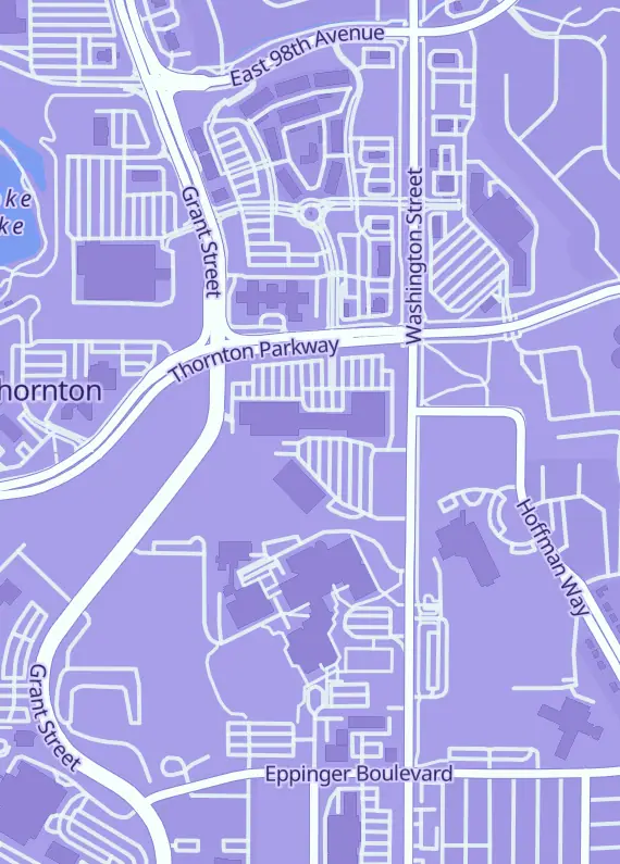 Street map around I Want More Comics & Games, 550 E Thornton Pkwy Ste 114, Thornton, CO