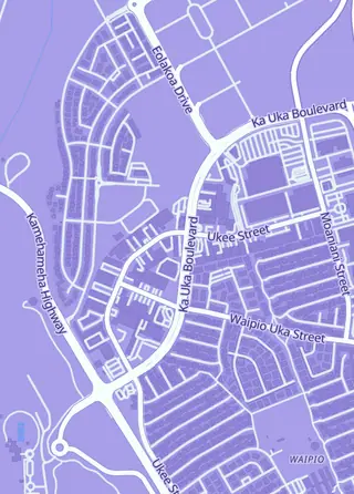Street map around I Win Games, Waipahu