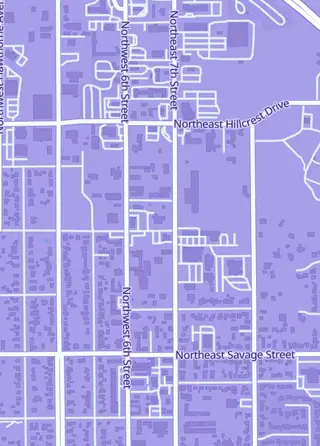 Street map around Iguana Comics, Grants Pass