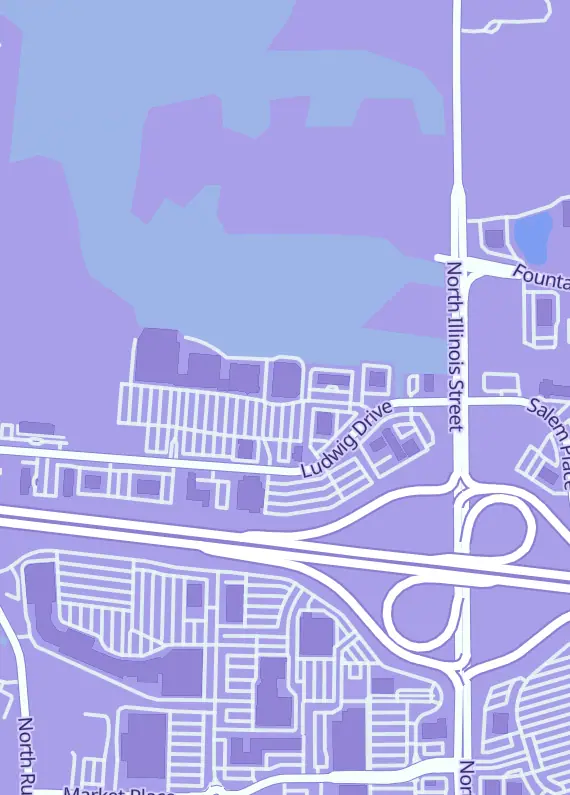 Street map around Impact Gaming Center, 49 Ludwig Dr, Fairview Heights, IL