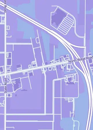 Street map around In The Zone Gaming Ashtabula, Ashtabula