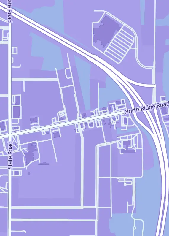 Street map around In The Zone Gaming Ashtabula, 2205 E Prospect Rd, Ashtabula, OH