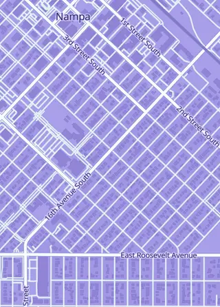 Street map around Infinite Heroes Games, Nampa