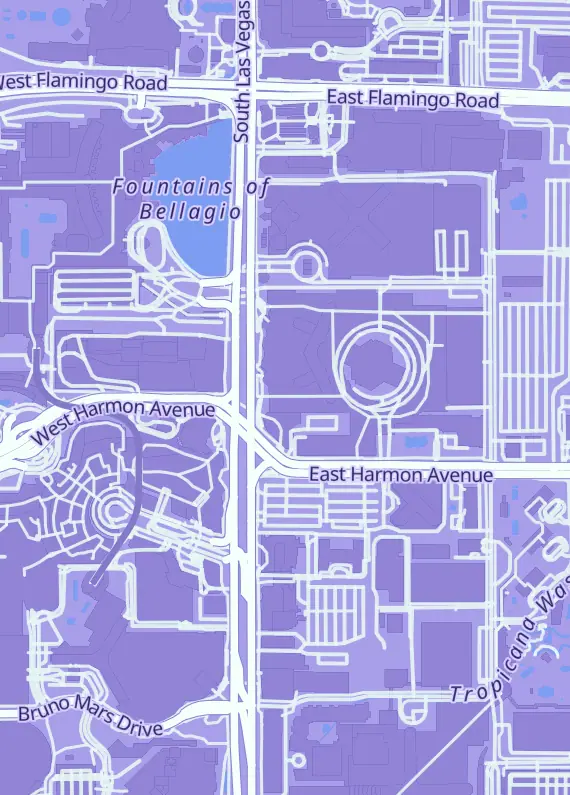 Street map around Inscriptagraphs Sports & Entertainment Memorabilia, 3555 Las Vegas Blvd S, Las Vegas, NV