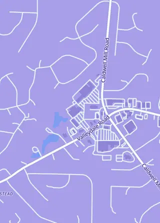 Street map around Iron City Games, Hoover