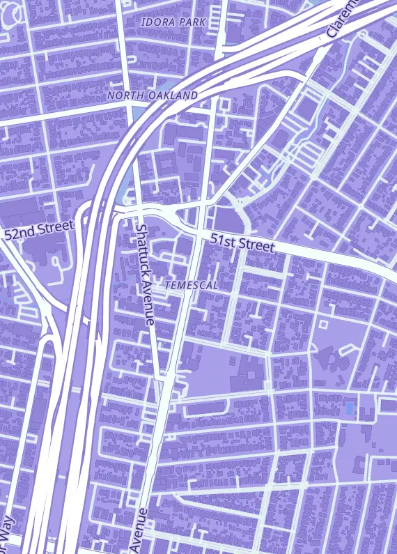 Street map around It's Your Move Games & Hobbies, 4920 Telegraph Ave, Oakland, CA