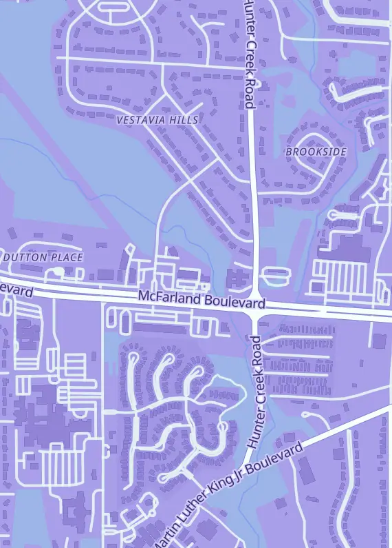 Street map around Izzy's Collectibles (Comics, Trading Cards, Sports Cards, and more!), 722 McFarland Blvd, Northport, AL