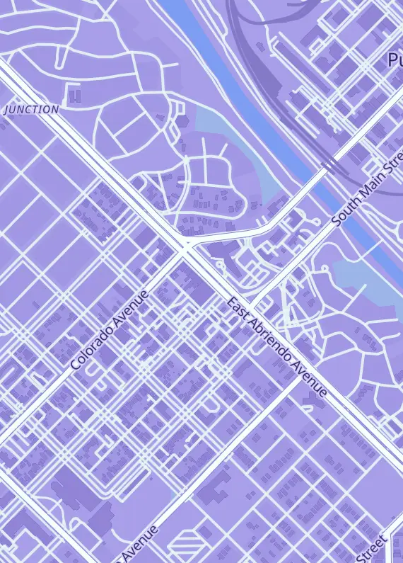 Street map around J&J Coins and Vintage, 123 E Abriendo Ave, Pueblo, CO