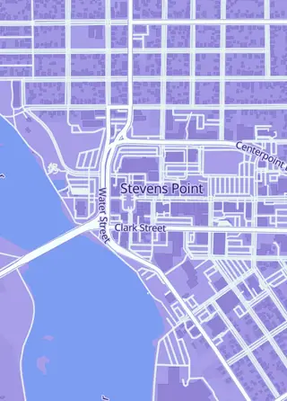 Street map around JadeCo Stamp & Hobby, Stevens Point