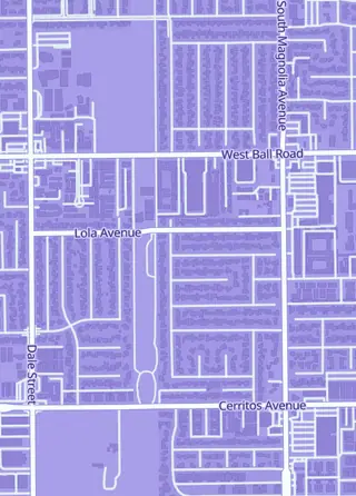 Street map around Jaytolmes TCG, Anaheim
