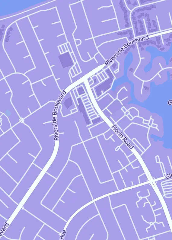 Street map around JLA Comics, 374 Florin Rd, Sacramento, CA