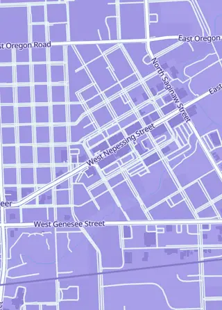 Street map around JMC Sports, Lapeer