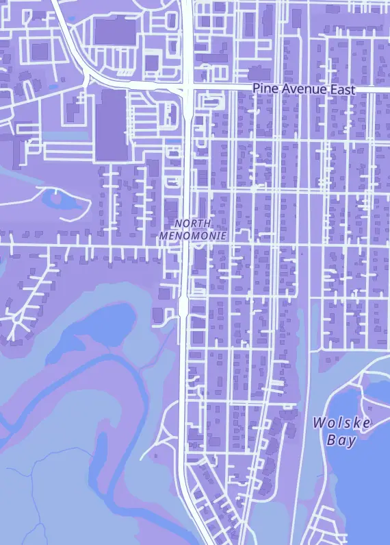 Street map around K&B Toys and Collectibles, 1214 N Broadway St N, Menomonie, WI